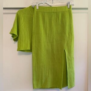Cute Sweater Set in Lime Green